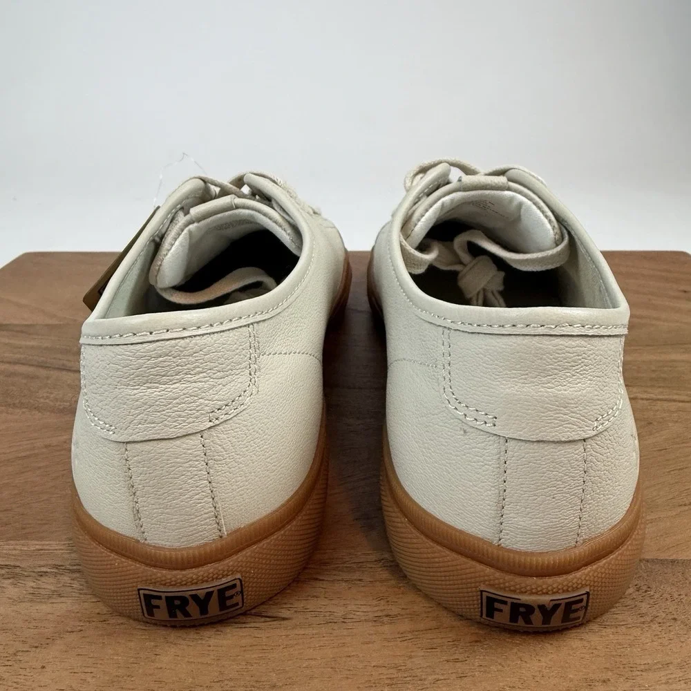 New‎ Womens Frye Gia Ivory Gum Sole Leather Sneakers Shoes Size 9 M